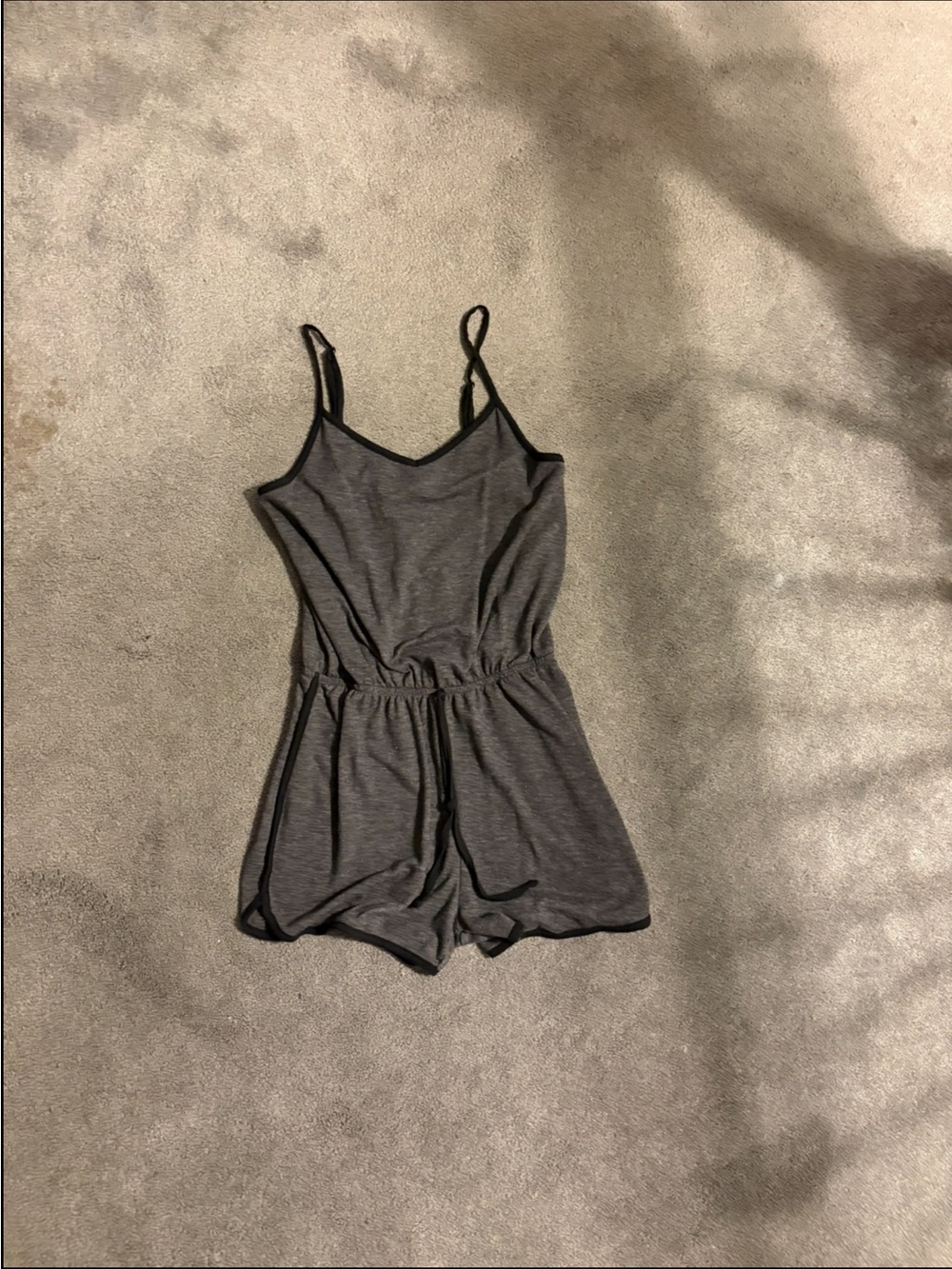 Charcoal Gray Sleeveless One-Piece Romper